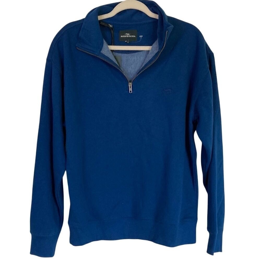 Rodd & Gunn Glen Eden Sweat Marine Blue Quarter Zip Pullover SP0411 Mens Medium